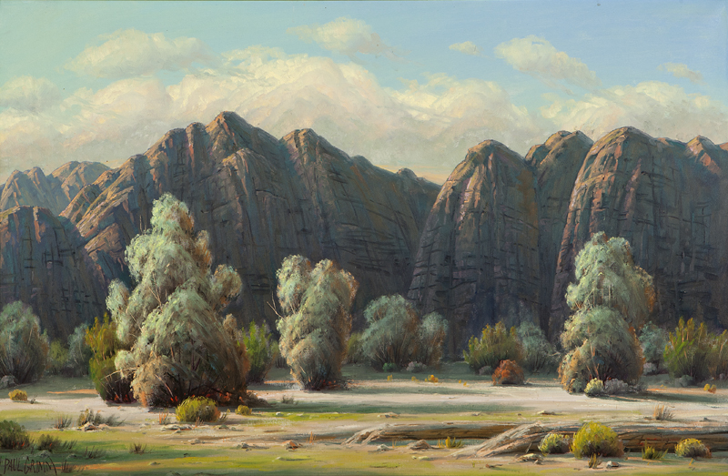 ''Smoke Trees in Box Canyon'' oil