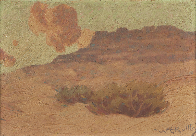 Desert landscape oil on board. 10