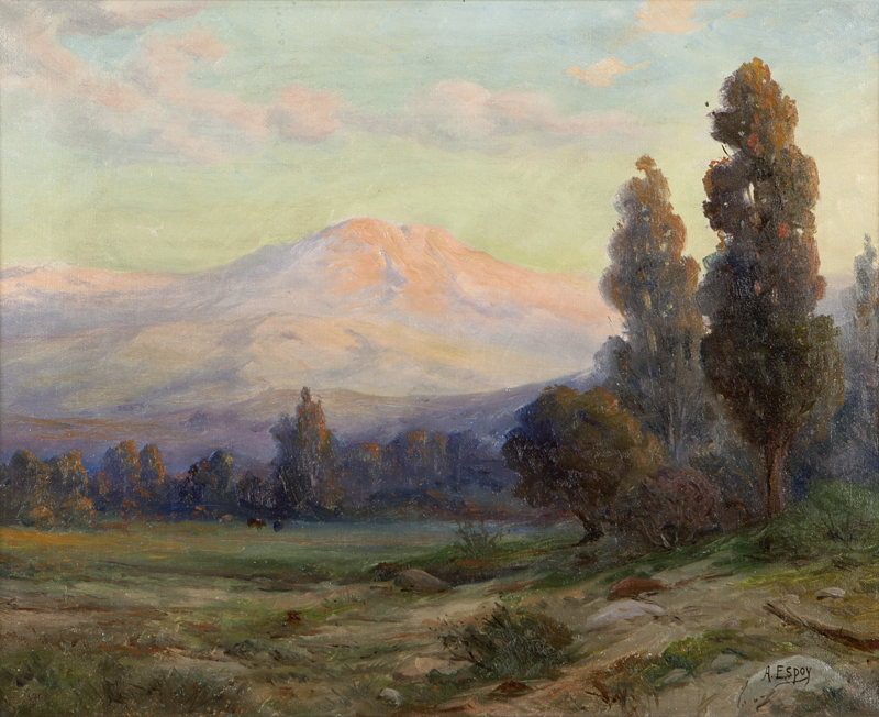 California mountain landscape at sunset