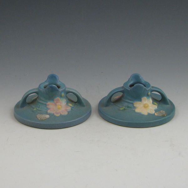 Pair of Roseville Cosmos candleholders