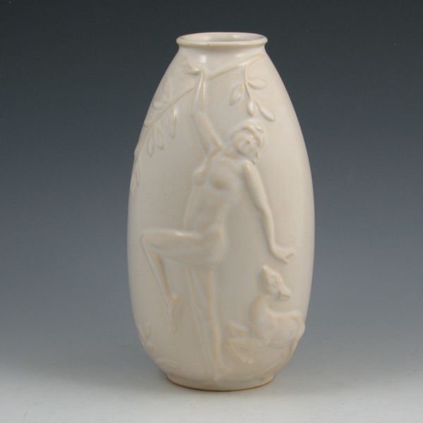 Very uncommon Weller vase in ivory