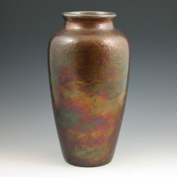 Weller Bronzeware vase with iridescent