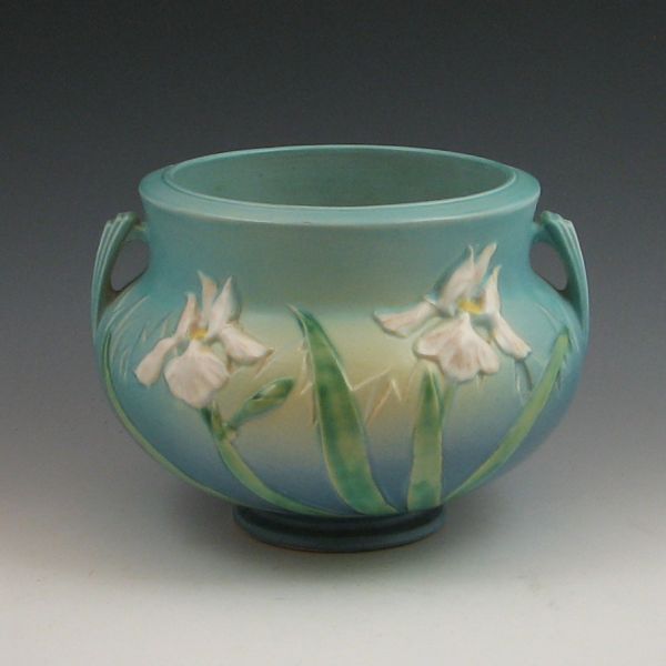 Roseville Iris jardiniere in blue  142d3d