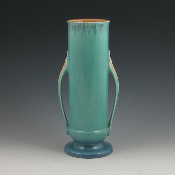 Roseville Orian 741-10 vase in turquoise.
