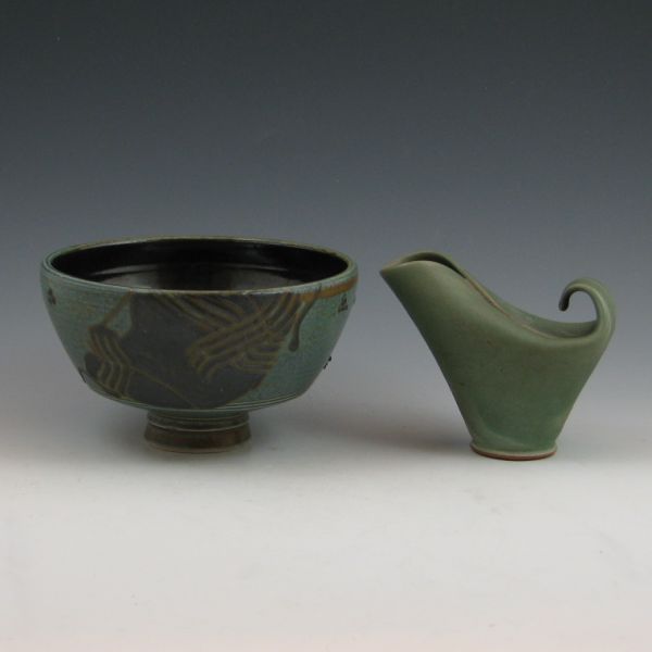 Two pieces of studio pottery including