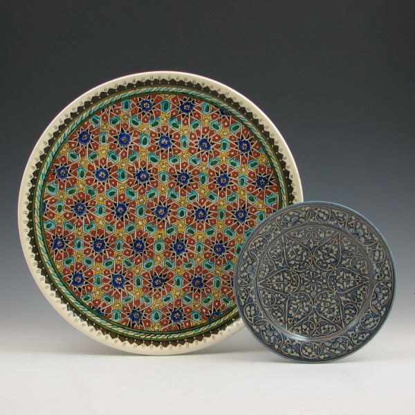 Two hand decorated Turkish plates