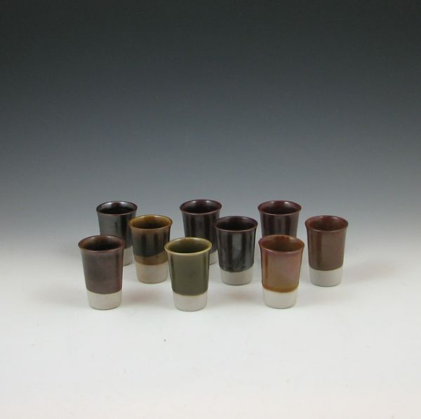 Set of 9 liqueur glasses marked made