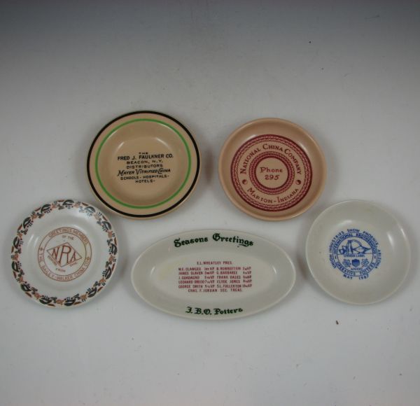 5 small dishes 1930s - 1960s all with