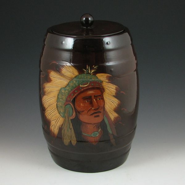 Large Nail Jug with Native American