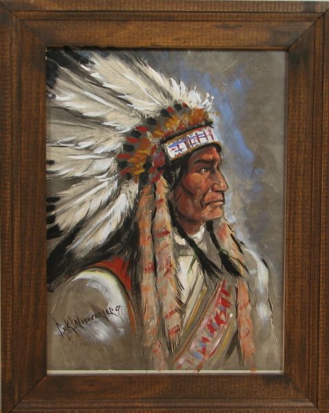 Rick Wisecarver Oil on Canvas of Native