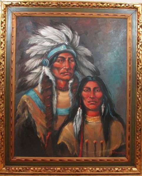 Rick Wisecarver Oil on Canvas of Native