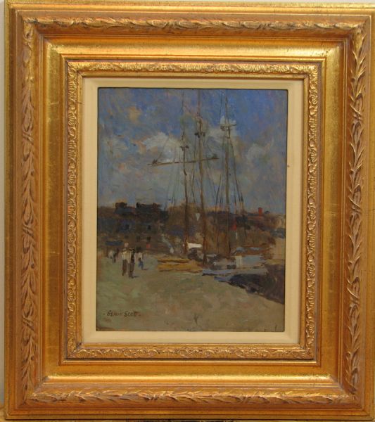 Edwin Scott "Harbor Scene" impressionism