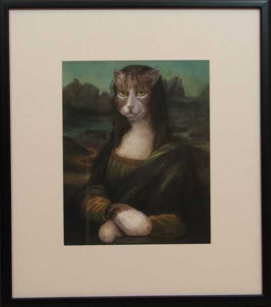 Patricia Hunter Meowna Lisa watercolor 142e49