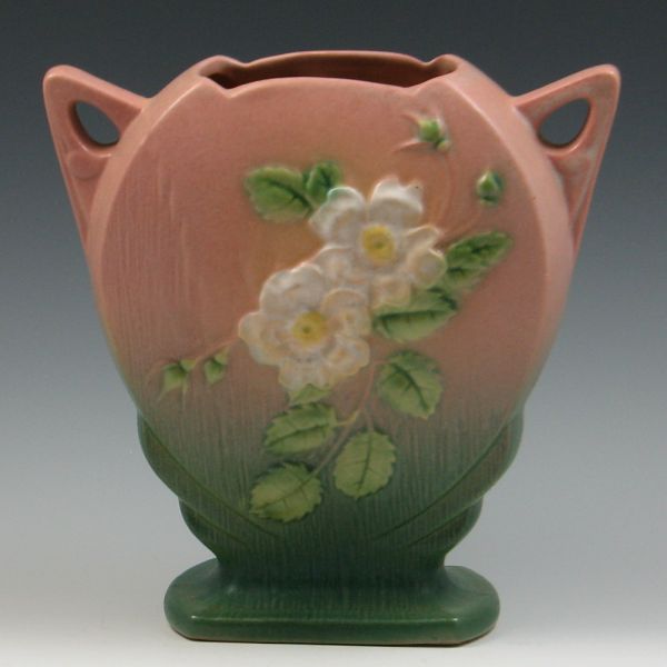 Roseville White Rose Pillow Vase 142ef0