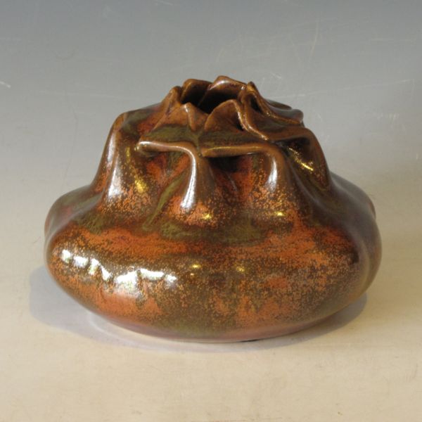 Clark House Pottery vase with copper