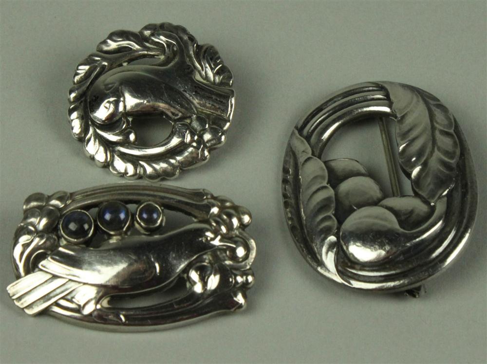 GEORG JENSEN SILVER LADYS BROOCH of