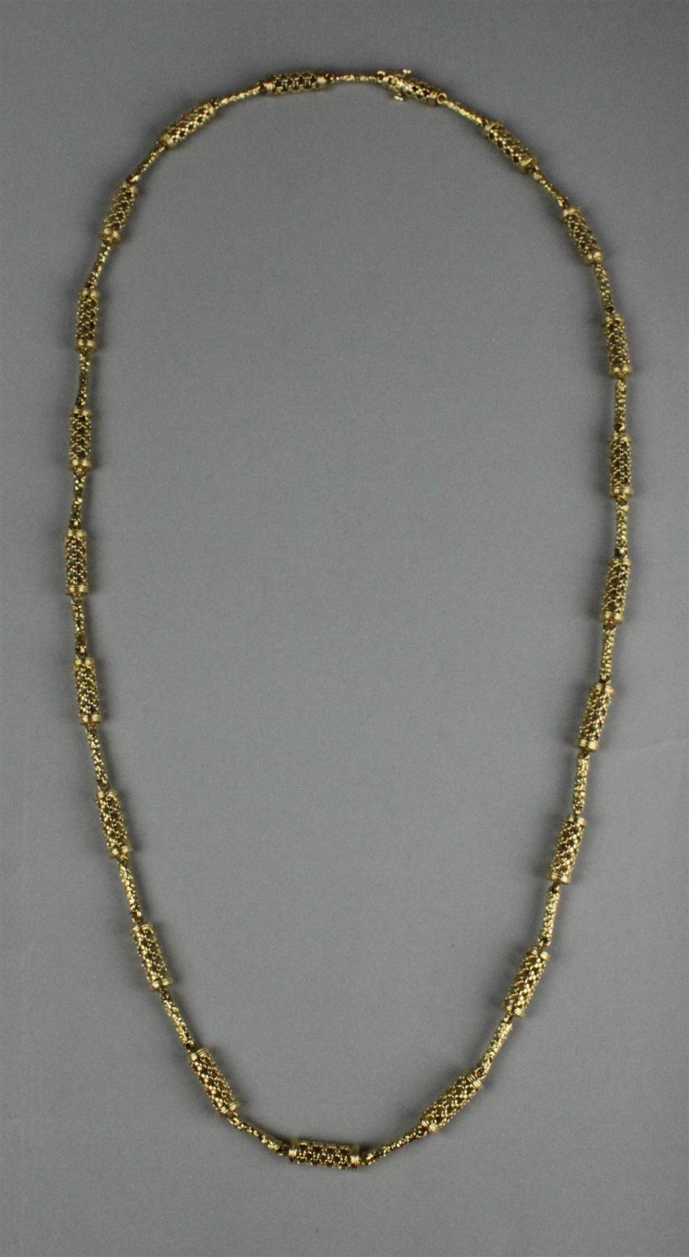 LADY'S 18K YELLOW GOLD LINK NECKLACE