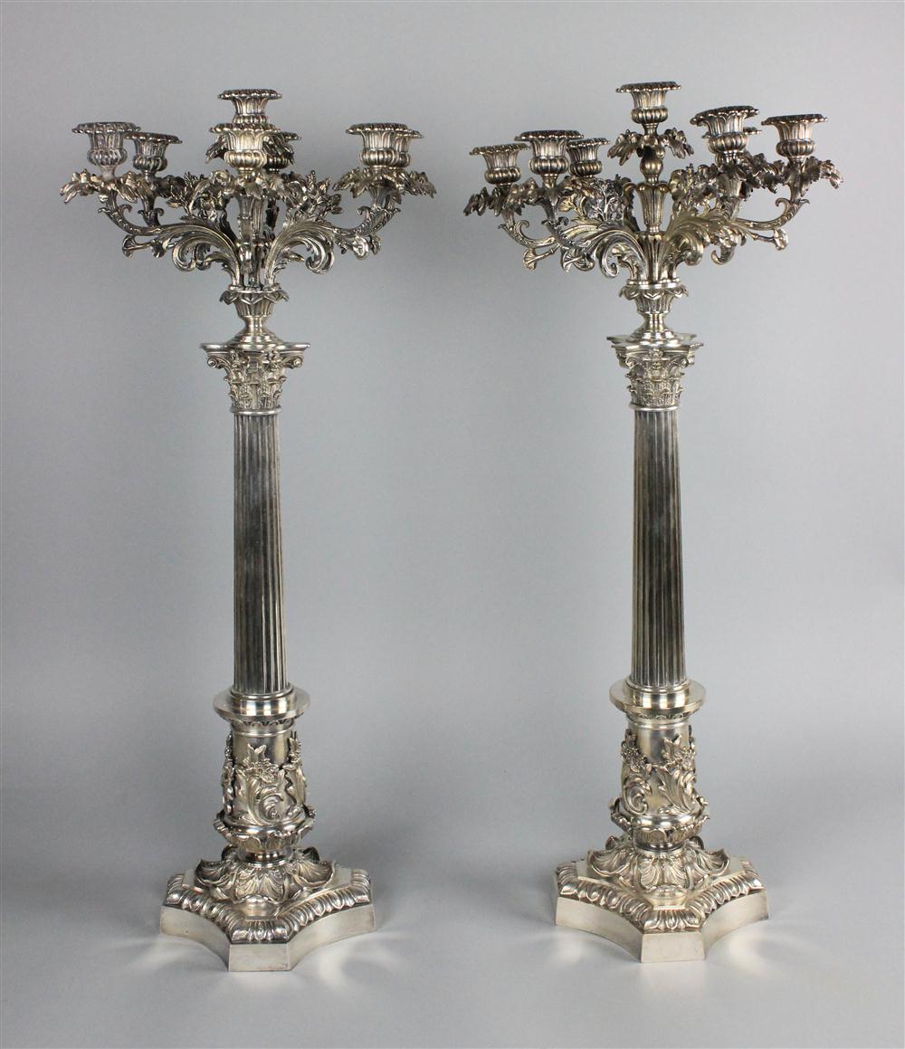 PAIR OF GRAND GEORGIAN SILVERPLATE