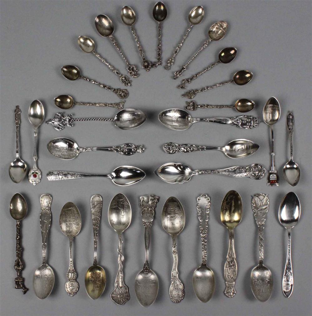 TWENTY FIVE ASSORTED STERLING SOUVENIR 145be9