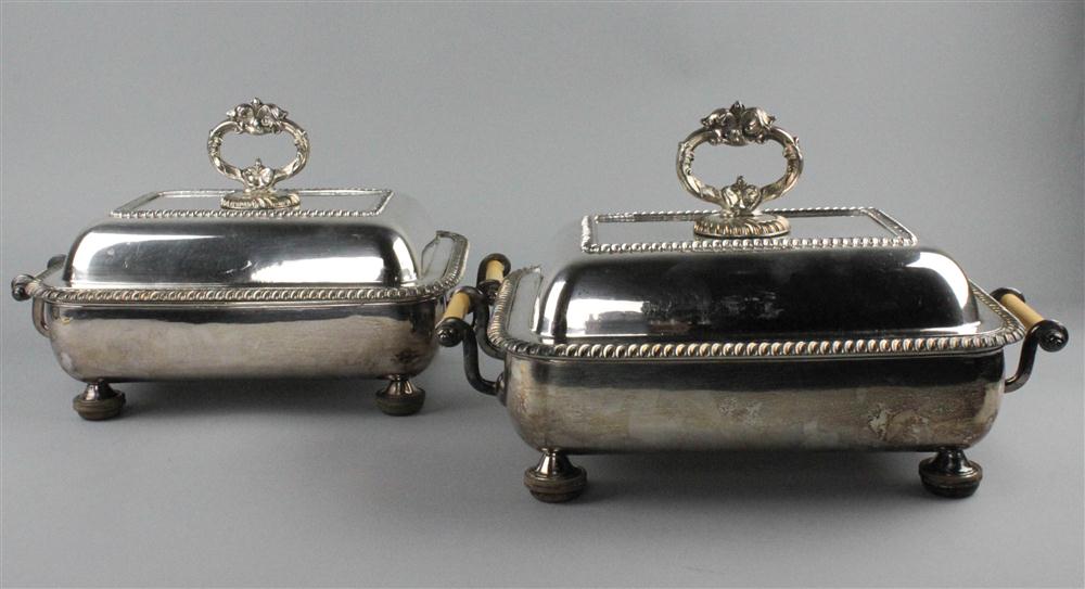 PAIR OF PLATED RECTANGULAR ENTREE 145bf9