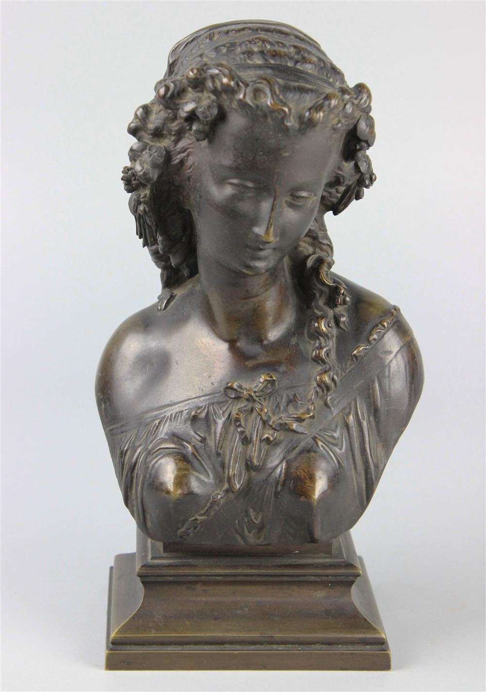 BRONZE BUST OF A NYMPH modelled 145c28