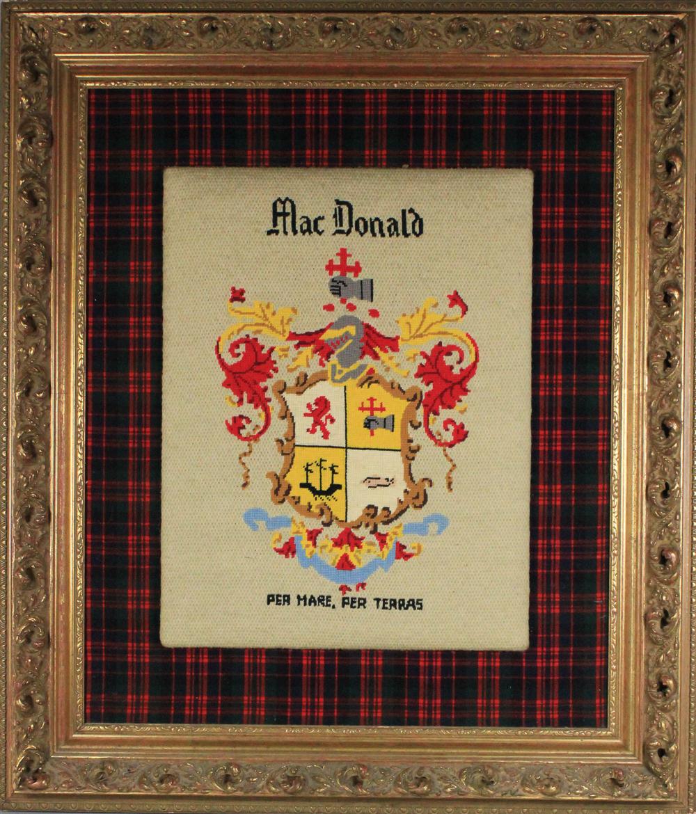 FRAMED MACDONALD NEEDLEPOINTED