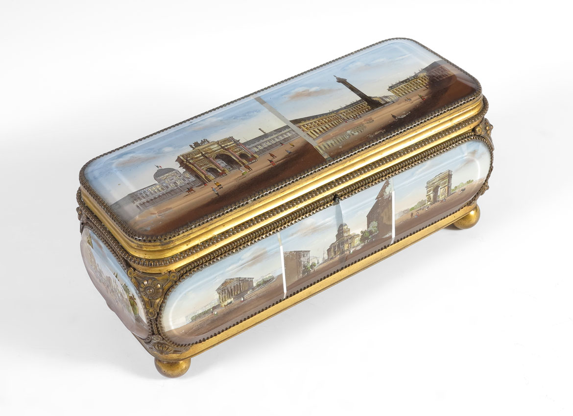 19th C. GRAND TOUR EGLOMISE BOX: