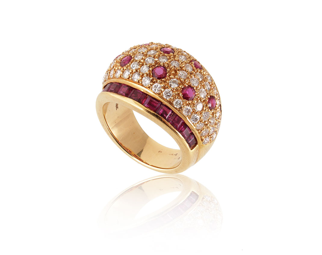 18KT RUBY DIAMOND COCKTAIL RING  145cbd