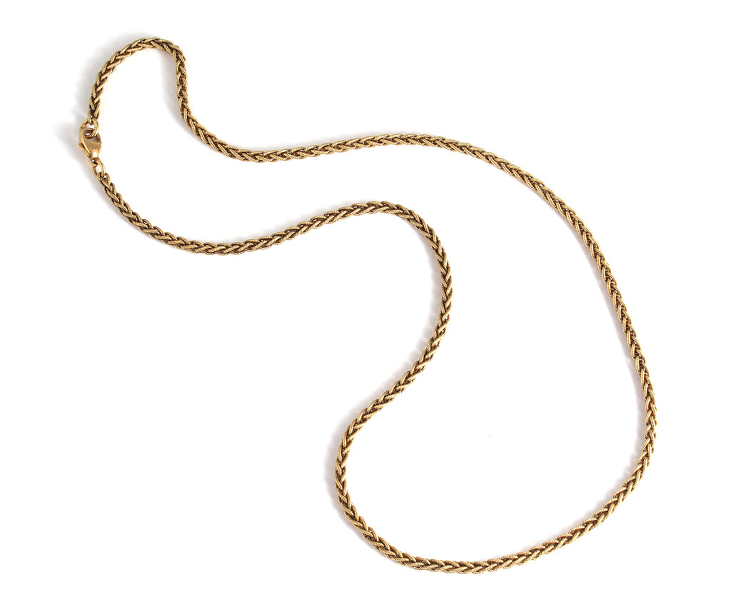 18K BRAIDED GOLD NECKLACE: 18K