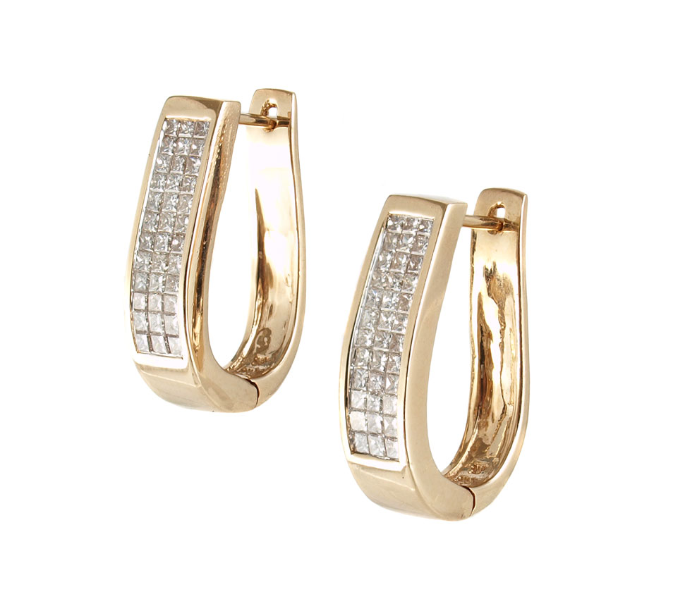 1 CT DIAMOND PRINCESS EARRINGS: