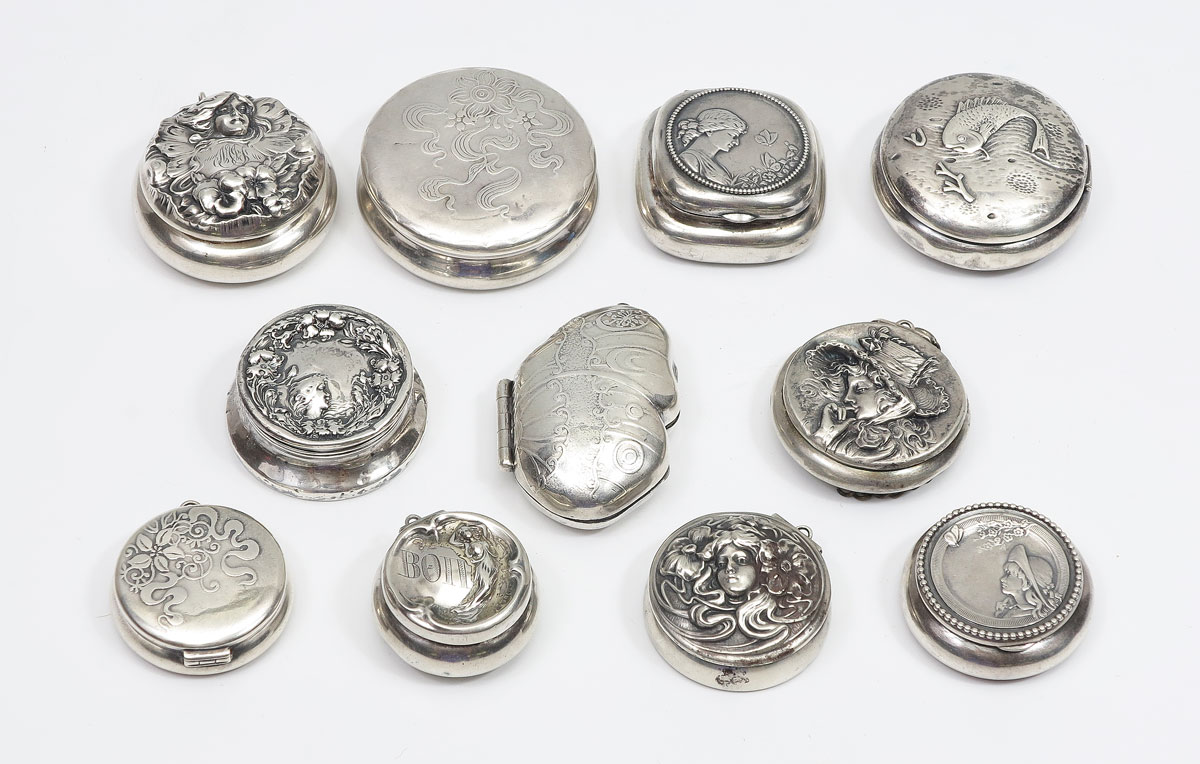 COLLECTION OF 11 ART NOUVEAU STERLING 145d79