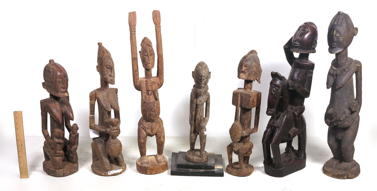 7 SMALL CARVED AFRICAN DOGON FIGURESCONDITION: