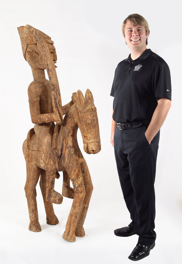 CARVED AFRICAN DOGON HORSE AND 145de2