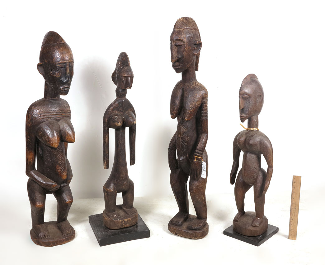 4 CARVED AFRICAN BAMBARA FIGURES: