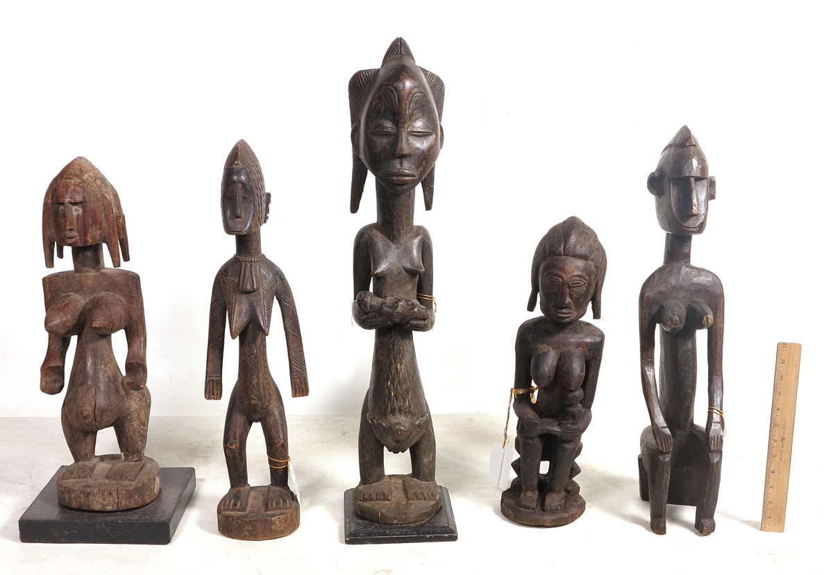 5 CARVED AFRICAN SMALL BAMBARA