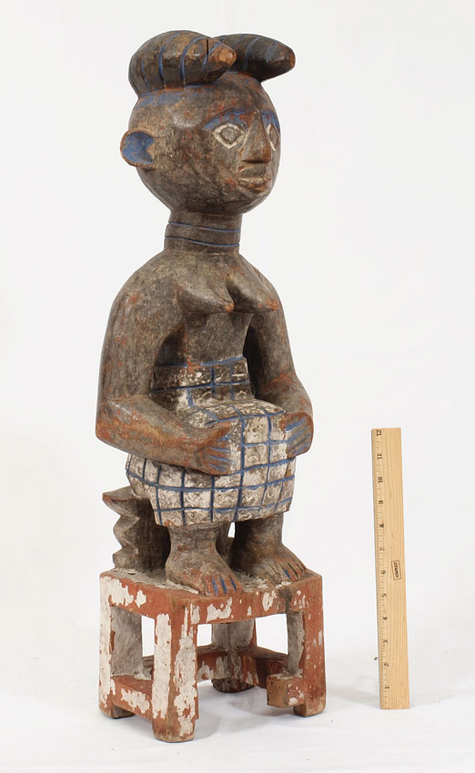 CARVED PAINTED AFRICAN FANTE 145e04