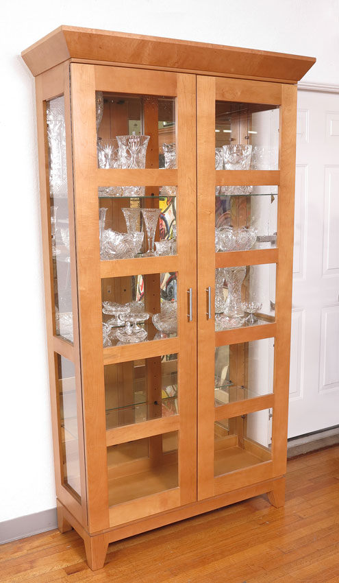 CONTEMPORARY TALL DISPLAY CABINET  145dff