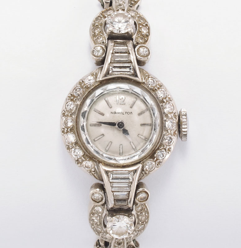 LADIES HAMILTON DIAMOND WRISTWATCH  145ebb