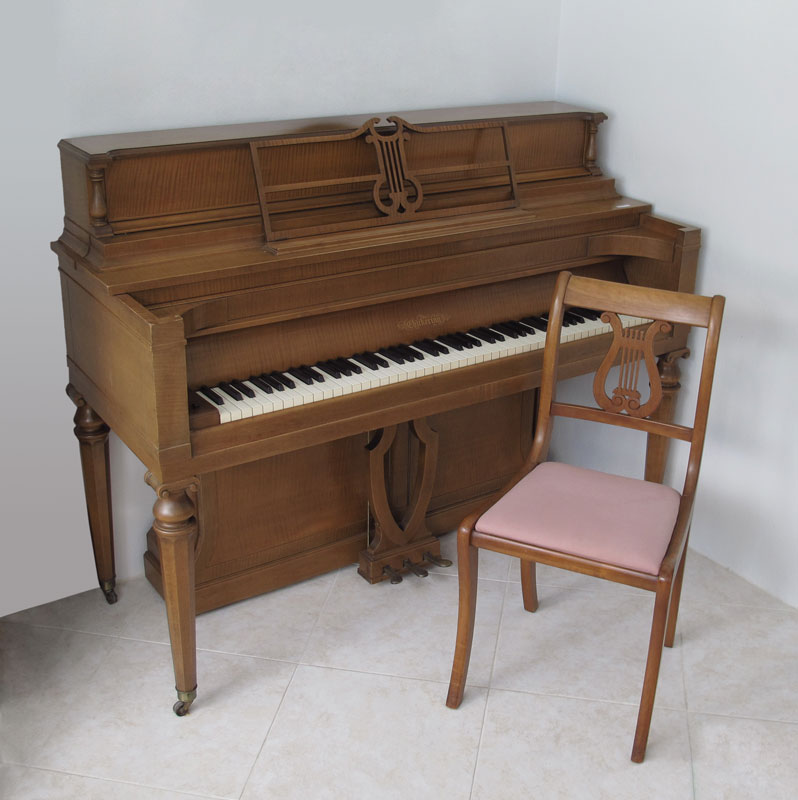 FIDDLEBACK MAPLE CHICKERING SPINET 145ed2