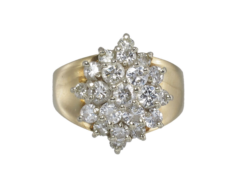 14K 1.50 CTW DIAMOND FASHION RING: