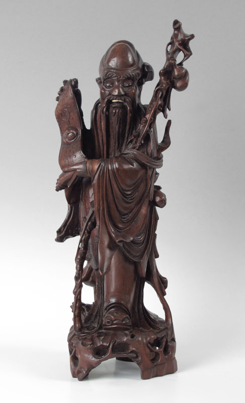 2 FT TALL CHINESE CARVED WOOD ELDER 145f3b