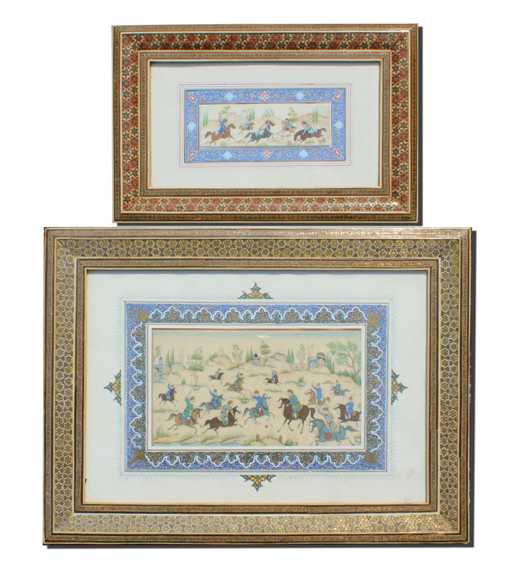 PAIR OF MINIATURE PERSIAN PAINTINGS