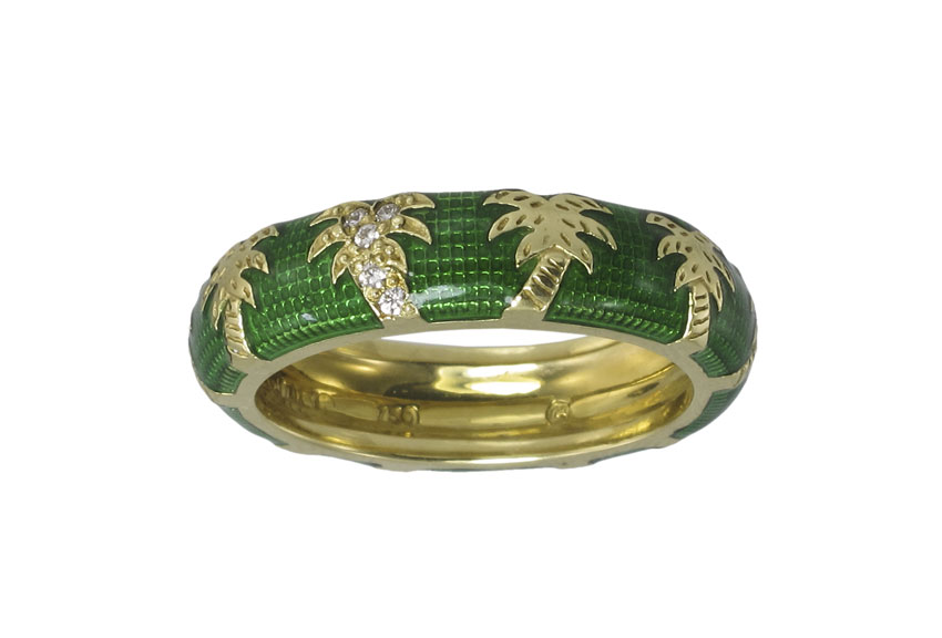 18K HIDALGO DIAMOND ENAMEL PALM 145f56