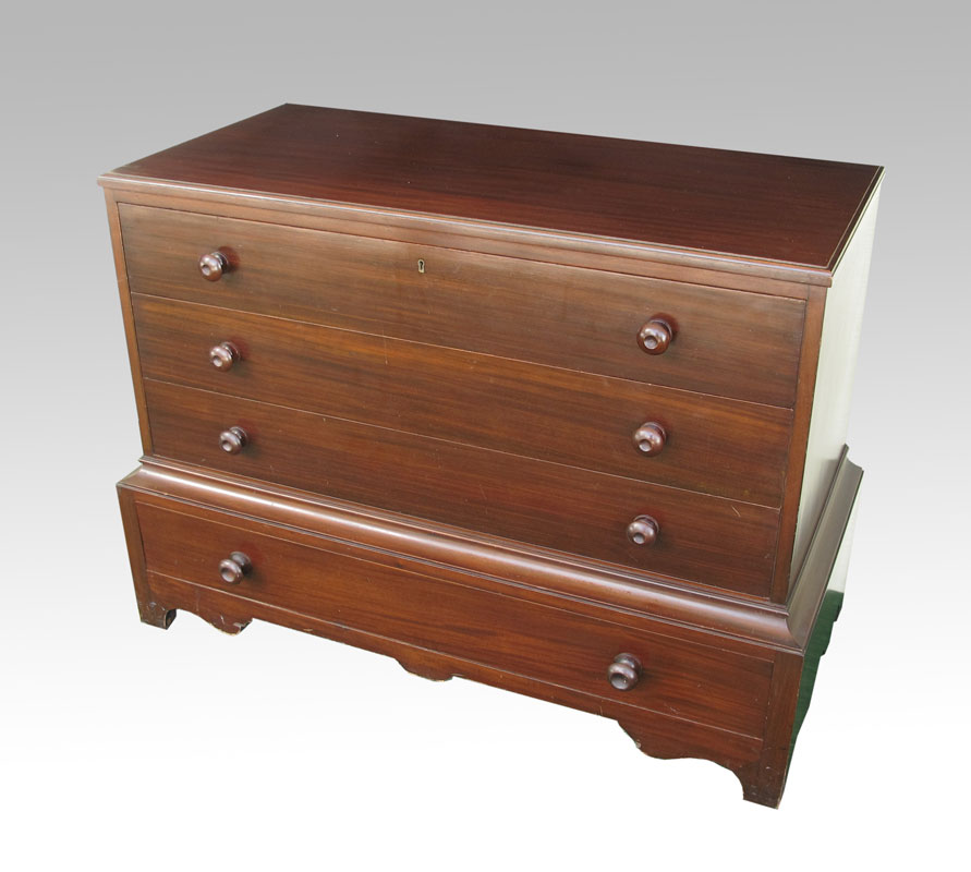 FOUR DRAWER MAHOGANY CHEST: Appears