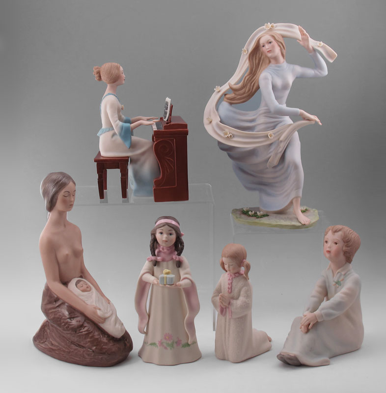 ESTATE LOT OF SIX LASZLO ISPANKY FIGURINES: