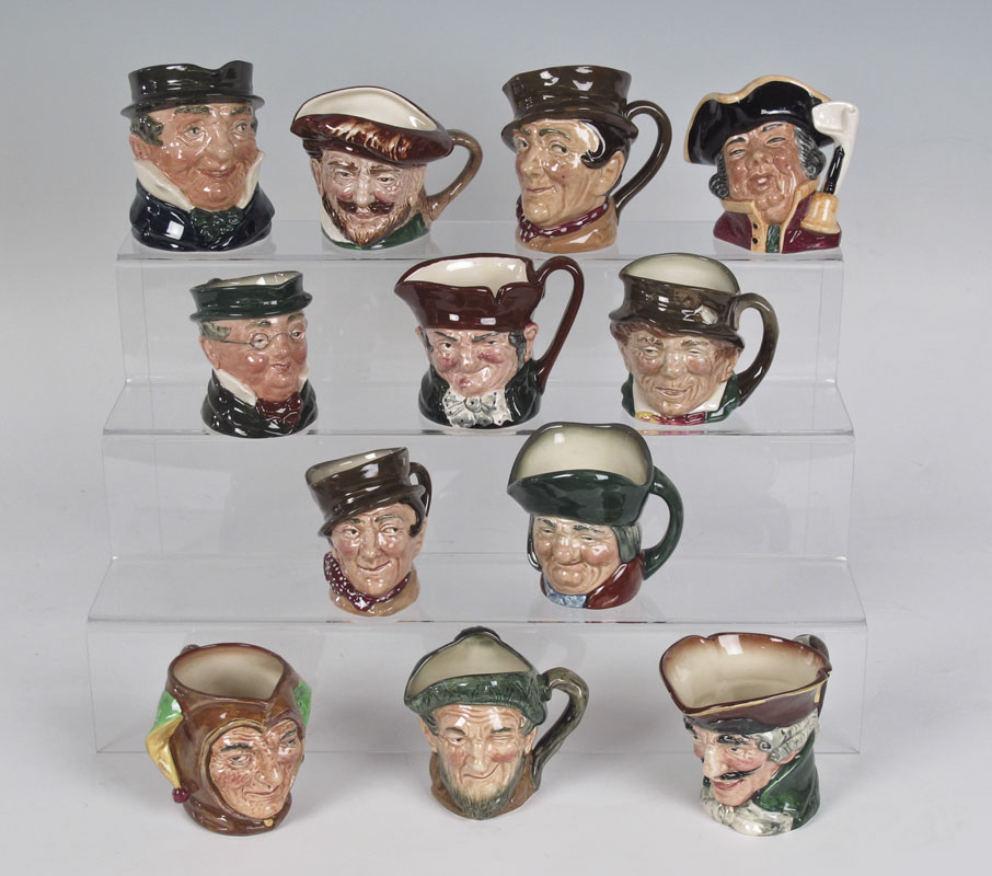 12 ROYAL DOULTON SMALL CHARACTER JUGS: