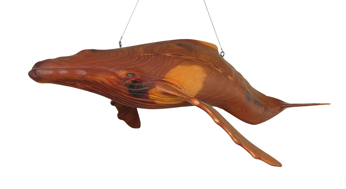 WYLAND GALLERIES CARVED WHALE SCULPTURE: