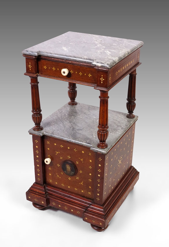 INLAID NIGHTSTAND FROM KING ALPHONSO