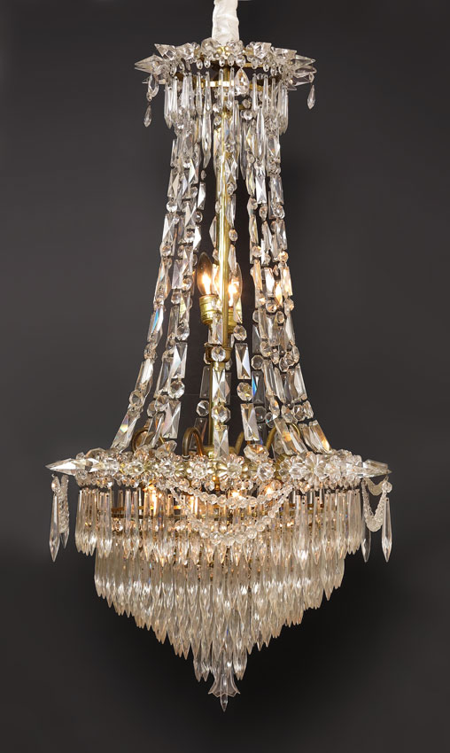 FRENCH EMPIRE STYLE CRYSTAL CHANDELIER  14606b