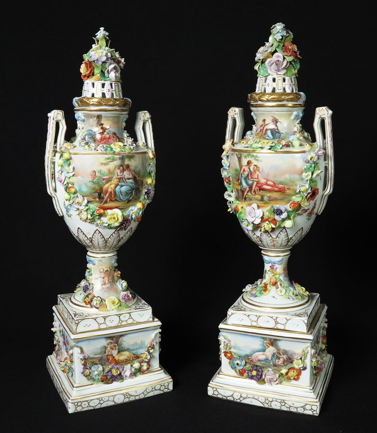 PAIR CARL THEIME GERMAN PORCELAIN 14607b